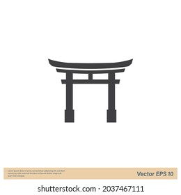 elemento de diseño simple del logotipo del icono de la puerta de acceso de torii