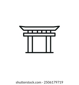 Torii-Tor-Symbol. Einfaches Torii-Gate-Symbol für Social Media, App und Web-Design. Vektorgrafik