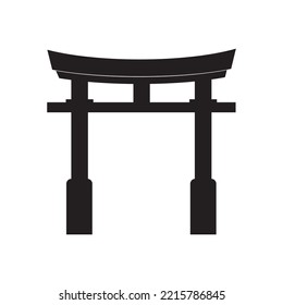 Icône Torii Gate, Symbole de la civilisation japonaise, modèle de création d'illustration vectorielle