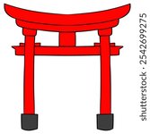 torii gate illustration hand drawn isolated vector