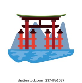 torii gate illustration vector isolated