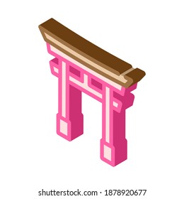 torii gate isometric icon vector. torii gate sign. isolated symbol illustration