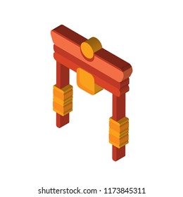 Torii gate isometric left top view 3D icon