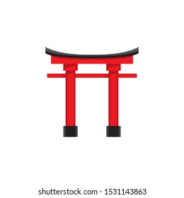 torii gate japan logo template vector design. eps10