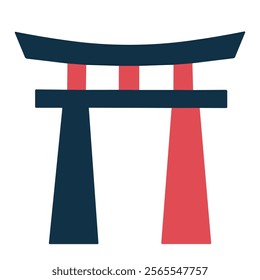  torii gate. Japanese icon vector art