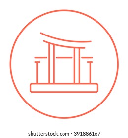 Torii gate line icon.