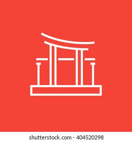 Torii gate line icon.