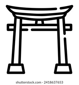torii gate Line Icon Background White