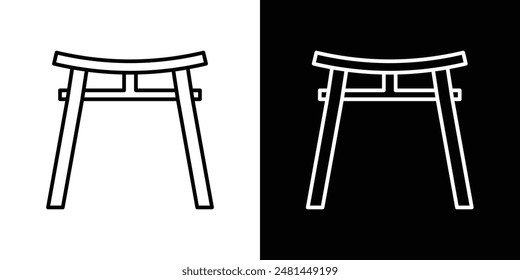 Torii gate line icon vector illustration set.