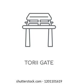 Torii gate linear icon. Torii gate concept stroke symbol design. Thin graphic elements vector illustration, outline pattern on a white background, eps 10.
