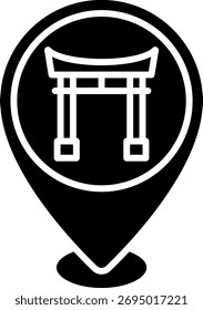 Torii Gate Location Pin Icon