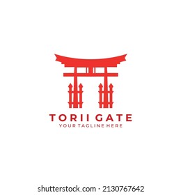 torii gate logo art icon vector illustration design architecture culture traditional japanese travel tokyo