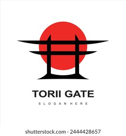  torii gate logo design icon illustration vector template