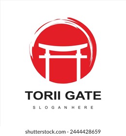  torii gate logo design icon illustration vector template