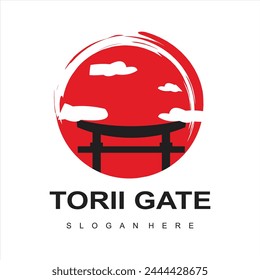  torii gate logo design icon illustration vector template