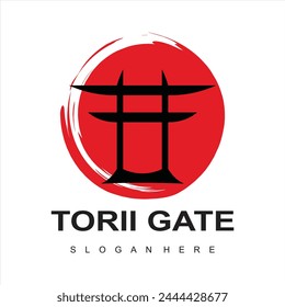  torii gate logo design icon illustration vector template