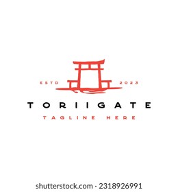 Torii Gate Logo Design. Inspiration für das traditionelle japanische Gate-Logo