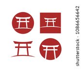 torii gate logo design template illustration