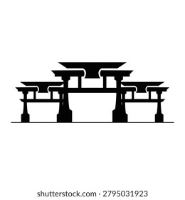 Torii Gate Logo Design Template Minimalist Japanese Symbol Simpel