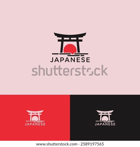 Torii gate logo design template