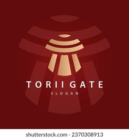 Torii Gate Logo Design Vector Minimalist Illustration Template