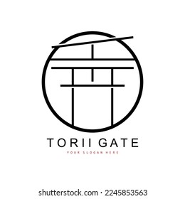Torii Gate Logo, Japanese Building Design, China Icon Vector, Illustration Template icon