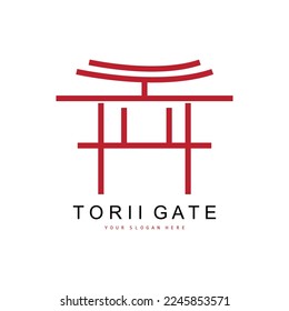 Torii Gate Logo, Japanese Building Design, China Icon Vector, Illustration Template icon