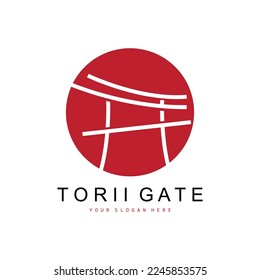 Torii Gate Logo, Japanese Building Design, China Icon Vector, Illustration Template icon