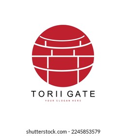 Torii Gate Logo, Japanese Building Design, China Icon Vector, Illustration Template icon