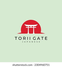 Tor-Logo, Vektorgrafik-Design, japanische Religiensymbole, Illustration