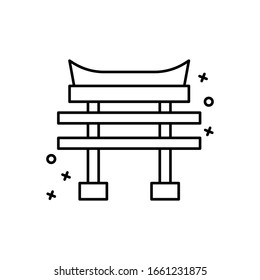 Torii gate, monument icon. Simple line, outline vector Chinese new year icons for ui and ux, website or mobile application