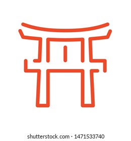 Torii gate: New Year illustrations, icons, for New Year's cards