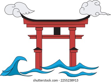 Puerta De Torii Sobre El Agua 