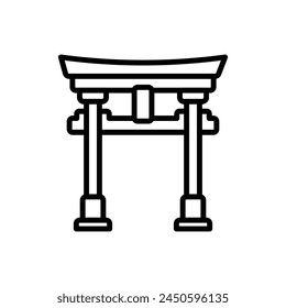 Torii Gate Outline Icon Vector Illustration
