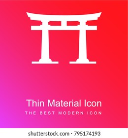 Torii gate red and pink gradient material white icon minimal design