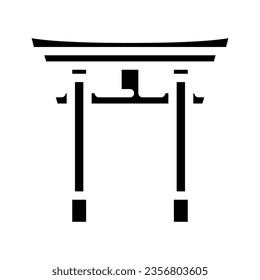 torii gate shintoism glyph icon vector. torii gate shintoism sign. isolated symbol illustration