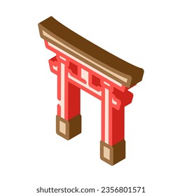 torii gate shintoism isometric icon vector. torii gate shintoism sign. isolated symbol illustration