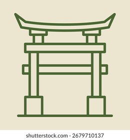 Torii Gate trendy design estético útil criativo vetor Ilustração arte colorido background.eps