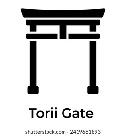 Torii gate vector design in modern style isolated on white background