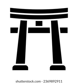 Torii Gate Vector Glyph Icon For Personal And Commercial Use.

