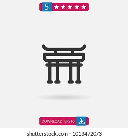 torii gate vector icon