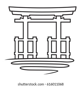 torii gate vector icon