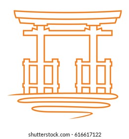 torii gate vector icon