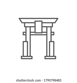 Torii gate vector icon symbol japanese icon isolated on white background