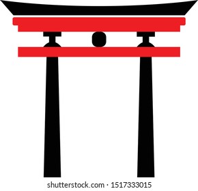 Torii gate vector illustration Japanese gate