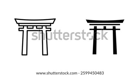 Torii gateicons for ui. vector illustration