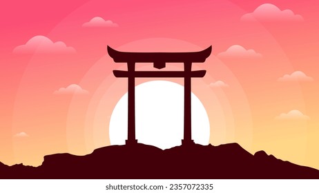 Torii gates background.  japanese torii gate wallpaper. Japanese Gate background. 