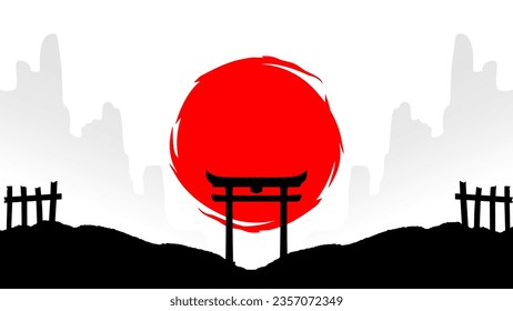 Torii gates background.  japanese torii gate wallpaper. Japanese Gate background. 