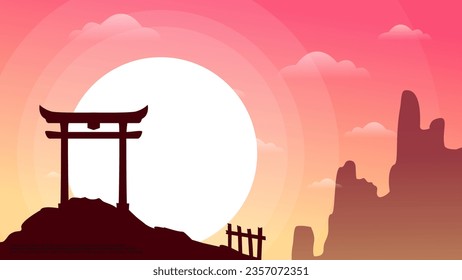 Torii gates background.  japanese torii gate wallpaper. Japanese Gate background. 