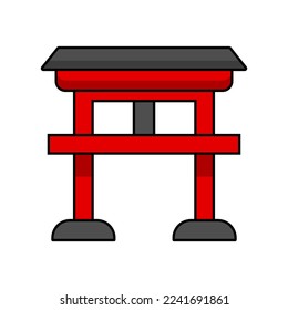 Torii icon. Torii gate. Shinto. Japanese shrine. Vector.